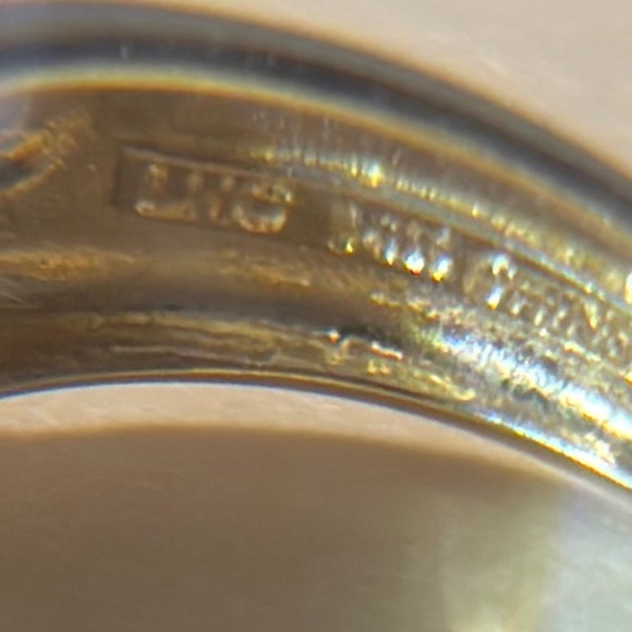 Rare Carribean Opal 14K Yellow Italian Gold Stamped Ring with Swirl - Picture 15 of 15